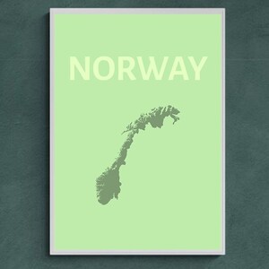 Norway Map Poster – Colorful Travel Print – Scandinavian Wall Art (Digital Download)