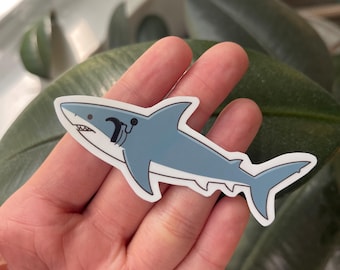 Shark with Cochlear Implant Sticker | Deaf Awareness Sticker | Vinyl Decal | Audiology, Assistive Technology, SLP