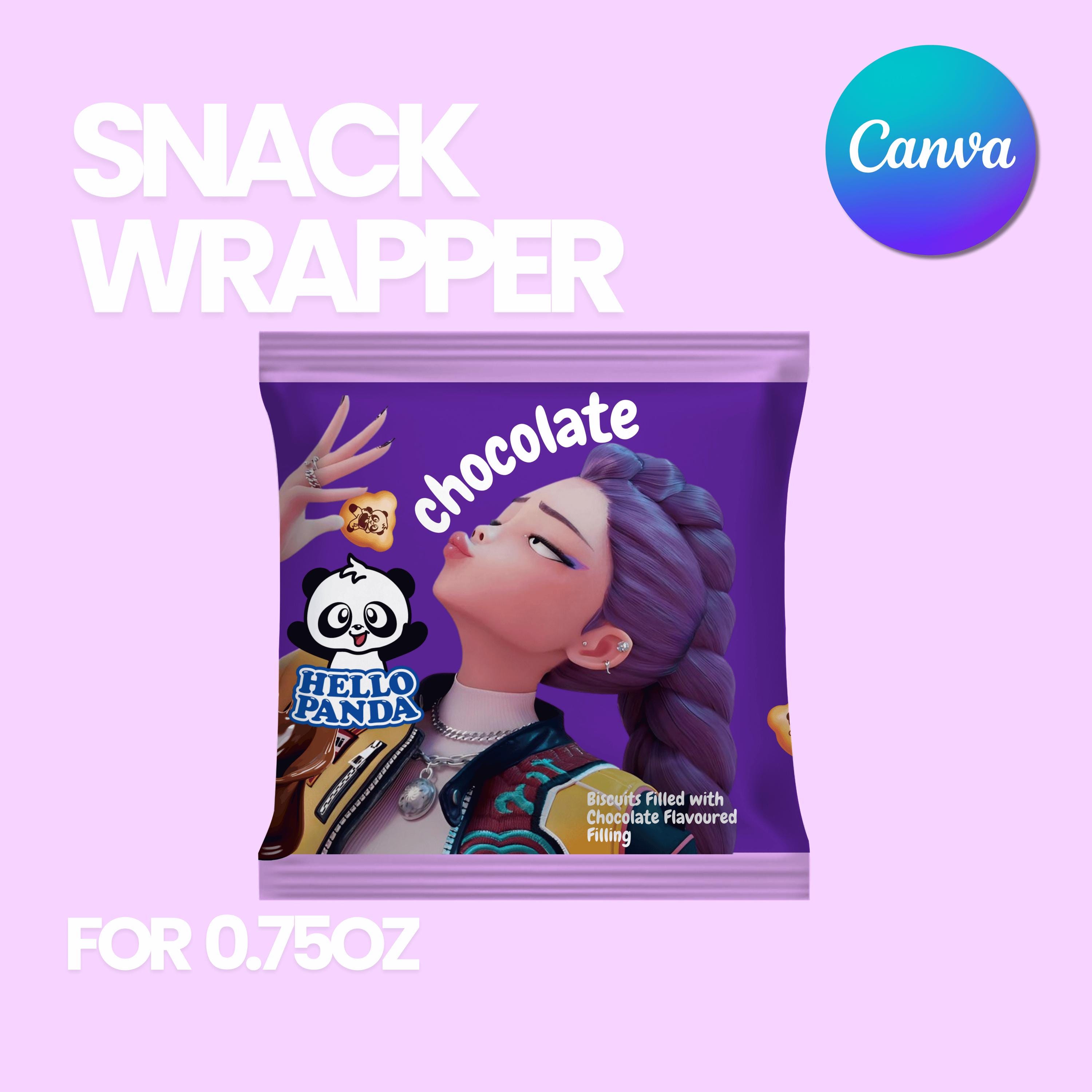 K-pop Demon Hunters Hello Panda Chocolate Snack Wrapper, Canva