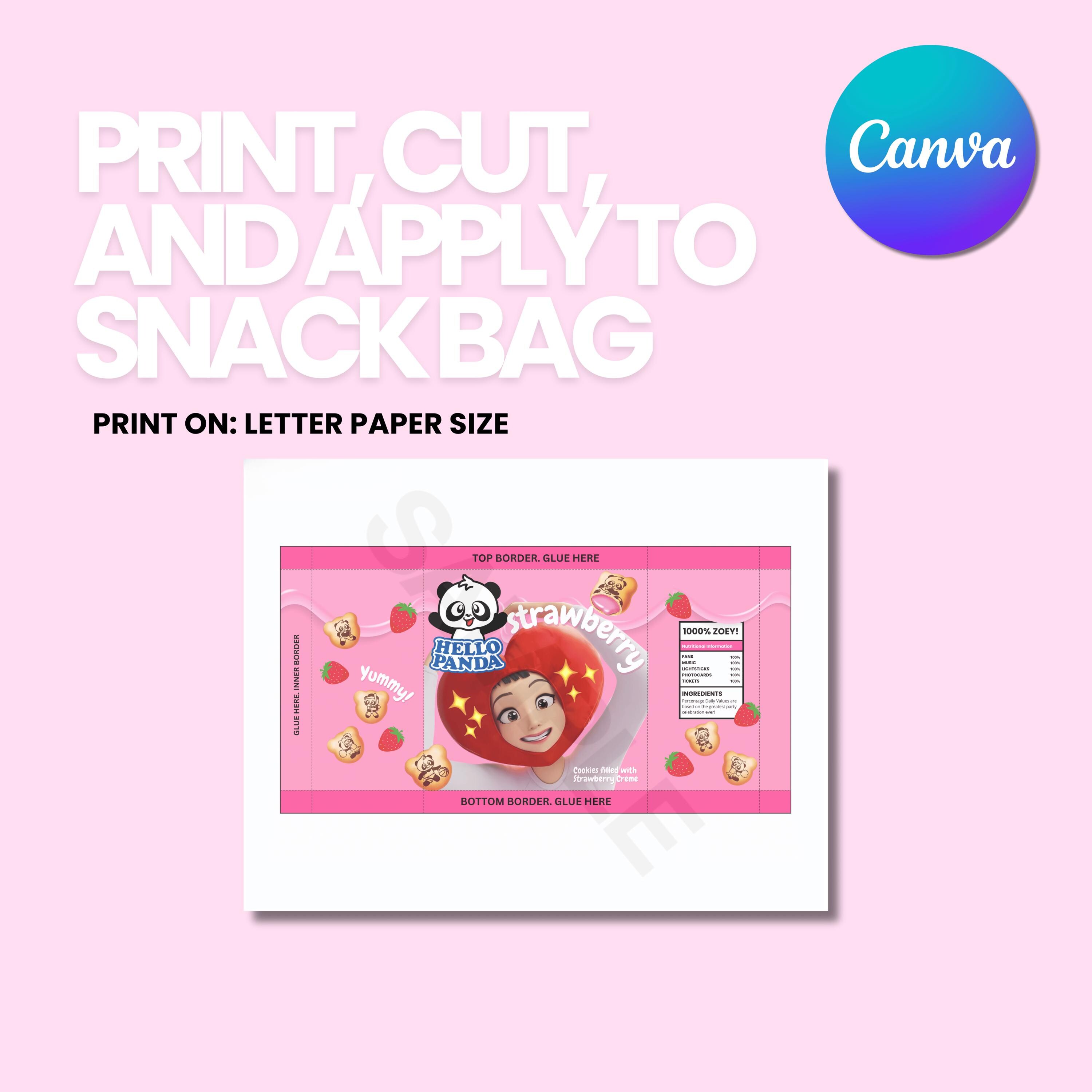 K-pop Demon Hunters Hello Panda Snack Wrapper, Canva Template - Etsy