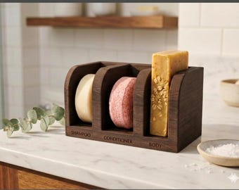 Soporte para pastilla de champú de madera PLA impreso en 3D / Organizador de ducha sin residuos