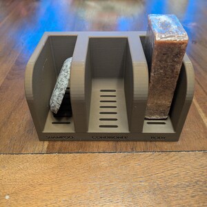 Soporte para pastilla de champú de madera PLA impreso en 3D / Organizador de ducha sin residuos imagen 2