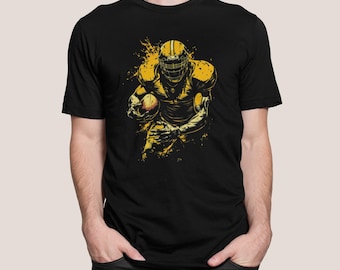 Vintage American Football Player T Shirt Unisex Sports Graphic Tee Gift for Football Fans