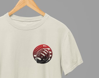 American Football Graphic T Shirt for Fans | Front and Back Design | USA Football Inspired Tee