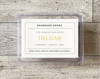 ShanMade Goods - "Tiki Bar" Para-Soy Wax Melts 3 0z. Wax Melts. Pineapple. Citrus. Rum. Sugar. Berries. Tropical Fruity Wax Melts