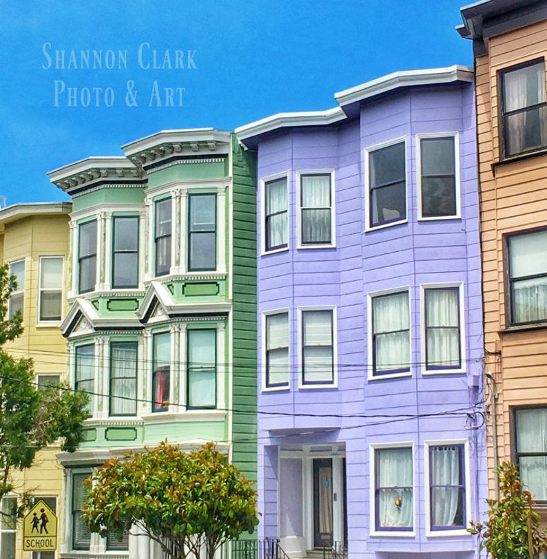 San Francisco Photography. Pastel Houses. City Photography. Etsy