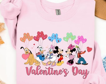 Sudadera de Mickey y sus amigos para San Valentín, sudadera para San Valentín, sudadera con capucha para San Valentín de Disneyland