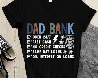 Camiseta "Dad Bank", regalo divertido para el Día del Padre.