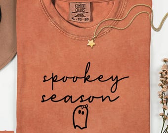Spooky Season Cotton Sweatshirt, Halloween Ghost Graphic