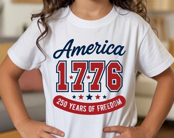 Camiseta infantil del 250 aniversario de la libertad de Estados Unidos de 1776