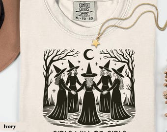 Vintage Witch Comfort Colors Shirt: Funny Halloween Tee