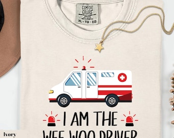 Camiseta de conductor de ambulancia Wee Woo de Comfort Colors, camiseta de paramédico