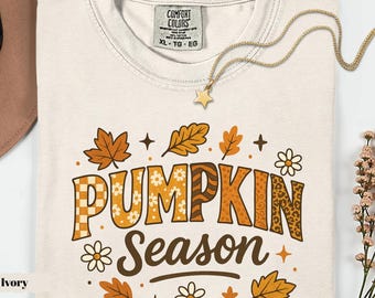 Comfort Colors Pumpkin Season T-Shirt: Autumn Fall Graphic Tee