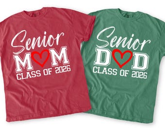 Camiseta Comfort Colors para mamás y papás de último año, promoción de 2026.