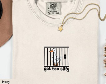 Camiseta de ganso tonto, camiseta demasiado tonta, camiseta divertida de pato, regalo unisex para amantes de los animales