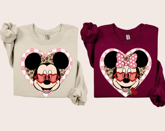 Sudadera de Mickey y Minnie para San Valentín, sudadera a juego de pareja de Disney, regalo de San Valentín, regalo de San Valentín para niños pequeños