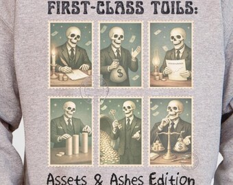 Retro Skeleton Banker Shirt, Financial Investor Advisor Sweatshirt Dark Humor Gift MBA Finance Students