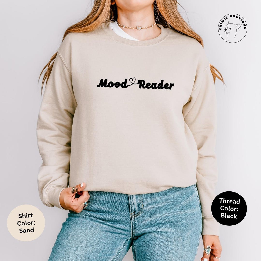 EMBROIDERED Custom Book Reader Sweatshirt & Hoodie Personalized Gift ...