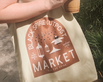 Black Spire Market Tote Bag | Star Wars Bag | Galaxys Edge | Disney Clothes | Disney Accessories | Star Wars Cosplay | Star Wars Gift