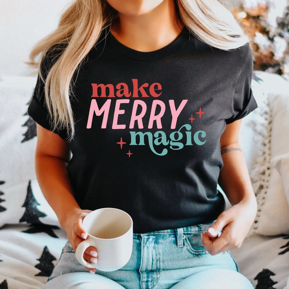 Snorider Design Make Merry Magic Christmas Shirt | Christmas Gift | Christmas Tee | Disney Christmas | Christmas 2021 | Cute Christmas | Holiday Shirt