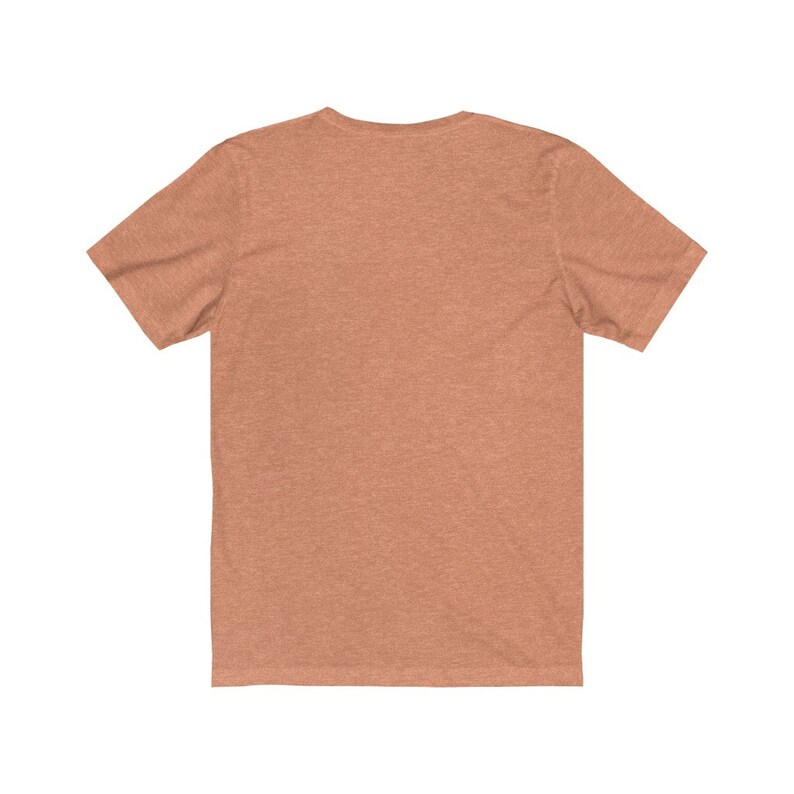 May include: A plain, short-sleeved t-shirt in a light brown heather color.