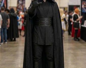 Starwars Inspired Sith Lord Cosplay Costume Black Jedi Robe Tunic Outfit