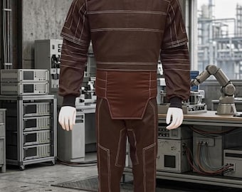 Mandalorian Inspired Star Wars Cosplay Inspired Custom Brown 4 Piece Costume, Bounty Hunter Dark Brown for Mandalorian Projects