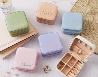 Personalized Jewellery Box, Custom Jewellery Boxes, Bridesmaid Jewellery Box, Gift for Her, Travel Jewellery Case, Custom Name Jewellery Box