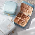 Personalized Velvet Jewellery Box, Custom Jewellery Boxes, Bridesmaid Jewellery Box, Gift for Her, Travel Jewellery Case, Custom Name Box