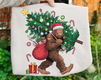 Weihnachten Squatchmas Png, lustige Bigfüße Weihnachten Png, Sasquatch Weihnachtsgruppe, Weihnachtsbesatzung Png, Bigfuß Weihnachtsbaum png, Bigfüße T-Shirt