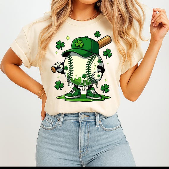 St Patrick’s Day Baseball PNG | Shamrock Baseball PNG | Funny Irish Baseball PNG | Green Drip Baseball Sublimation | Sports St Paddy Png