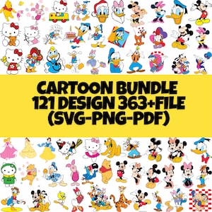 Cartoon SVG Bundle, Mickey and Friends Clipart, Disney Character PNG, Cricut Shirt and Tumbler Designs