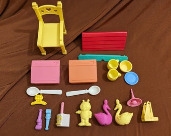 G1 My Little Pony Accessories and Pony Wear - Lot - Schoolhouse, Show Stable, Boutique