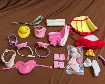 G1 My Little Pony Accessories and Pony Wear - Lot - Schoolhouse, Show Stable, Party Pack