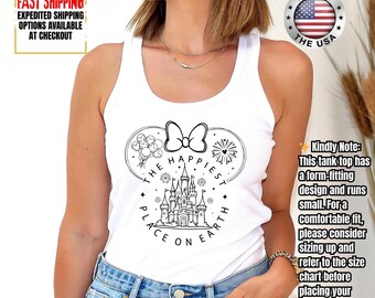 Happiest Place On Earth Tank Top, Disney Tank Top, Magic Kingdom Tank Top, Disneyland Tank Top, Disney Trip Tank Top, Magical World Tank Top