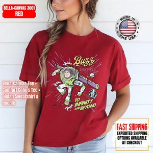 Camiseta retro de Buzz Lightyear: "To Infinity and Beyond", camiseta de Toy Story Pixar Disney, camiseta de Space Ranger, ideal para viajes familiares a Disneyland. imagen 11
