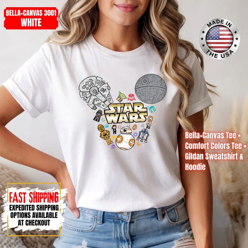 Disney Star Wars Shirt, Mandalorian Sweatshirt, Darth Vader Comfort Colors Shirt, Chewbacca Shirt, Star Jedi Shirt, Luke Skywalker Tee image 9