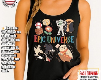 Retro Epic Universe Tank Top, Comfort Colors, Family Epic Universe Trip Tank, Orlando Park Epic Universe Tank Tops, Universal Studios Tank