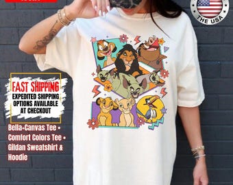 Comfort Colors®  Retro 90s Disney Lion King Vintage Shirts, Simba Timon Pumbaa Kevin Tee, Magic Kingdom Disneyland Family Holiday Trip 2026