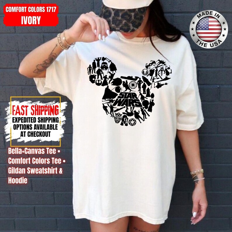 Disney Star Wars Shirt, Mandalorian Sweatshirt, Darth Vader Comfort Colors Shirt, Chewbacca Shirt, Star Jedi Shirt, Luke Skywalker Tee bild 11