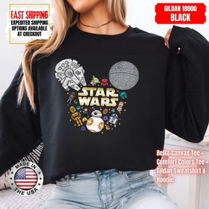 Disney Star Wars Shirt, Mandalorian Sweatshirt, Darth Vader Comfort Colors Shirt, Chewbacca Shirt, Star Jedi Shirt, Luke Skywalker Tee image 16