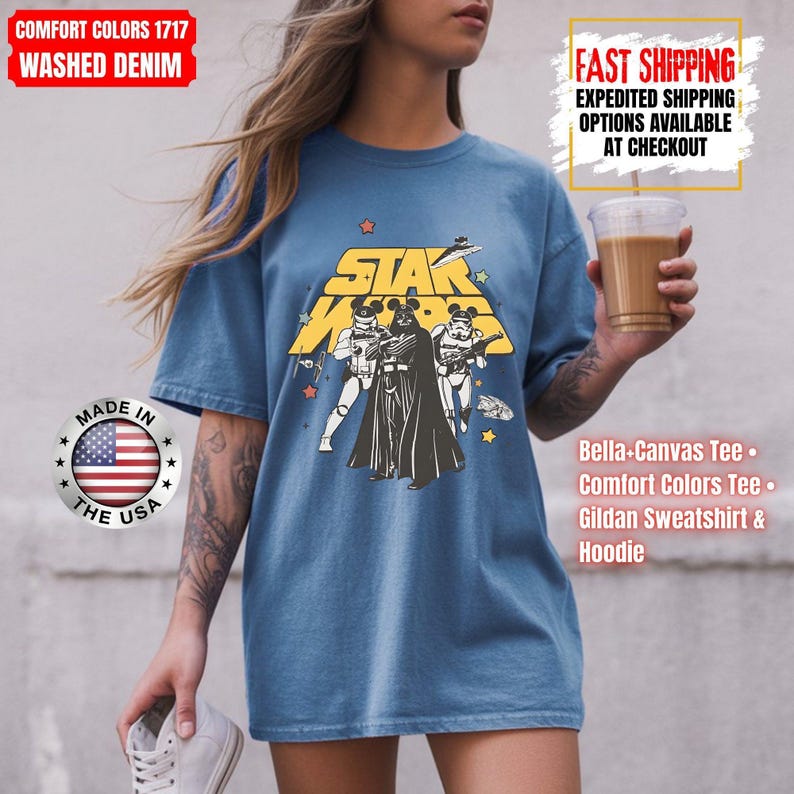 Disney Star Wars Shirt, Mandalorian Sweatshirt, Darth Vader Comfort Colors Shirt, Chewbacca Shirt, Star Jedi Shirt, Luke Skywalker Tee image 15