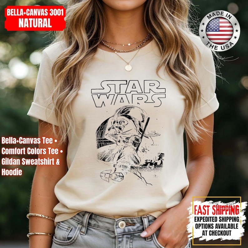 Disney Star Wars Shirt, Mandalorian Sweatshirt, Darth Vader Comfort Colors Shirt, Chewbacca Shirt, Star Jedi Shirt, Luke Skywalker Tee image 9