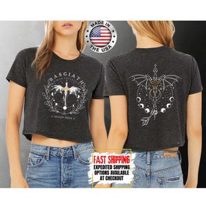 Fourth Wing Crop Top, Basgiath War College Crop Tee, Bookish Crop Tops, Xaden Riorson, Gifts For Readers, Book Lovers Tee Bild 8