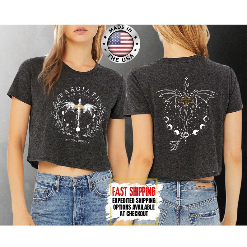 Fourth Wing Crop Top, Basgiath War College Crop Tee, Bookish Crop Tops, Xaden Riorson, Gifts For Readers, Book Lovers Tee Bild 8