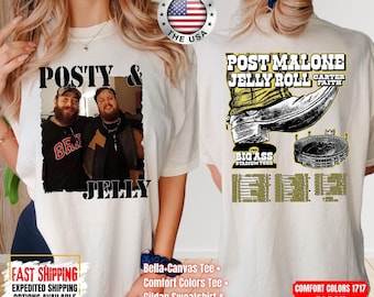 Post Malone Jelly Roll Big Ass Stadium 2026 Tour Shirt, Rap Music Shirt, Jelly Roll Concert Sweatshirt, Comfort Colors, Bella Canvas, Gildan