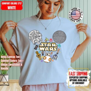 Disney Star Wars Shirt, Mandalorian Sweatshirt, Darth Vader Comfort Colors Shirt, Chewbacca Shirt, Star Jedi Shirt, Luke Skywalker Tee image 13