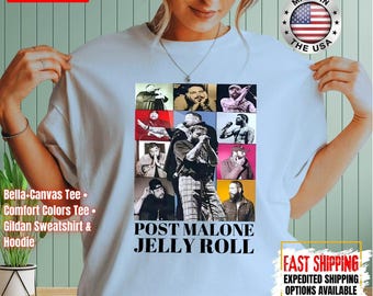 Post Malone Jelly Roll Big Ass Stadium 2026 Tour Shirt, Comfort Colors and Bella+Canvas Shirts, Gildan Sweatshirt and Hoodie