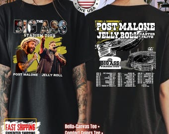 Post Malone Jelly Roll Big Ass Stadium 2026 Tour Shirt, Rap Music Shirt, Jelly Roll Concert Sweatshirt, Comfort Colors, Bella Canvas, Gildan