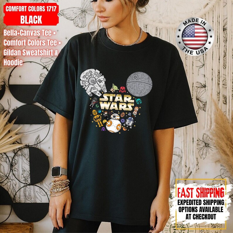 Disney Star Wars Shirt, Mandalorian Sweatshirt, Darth Vader Comfort Colors Shirt, Chewbacca Shirt, Star Jedi Shirt, Luke Skywalker Tee image 15